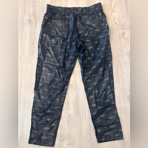 Free People Linen Metallic Elastic Waist Pants - Picture 8 of 9